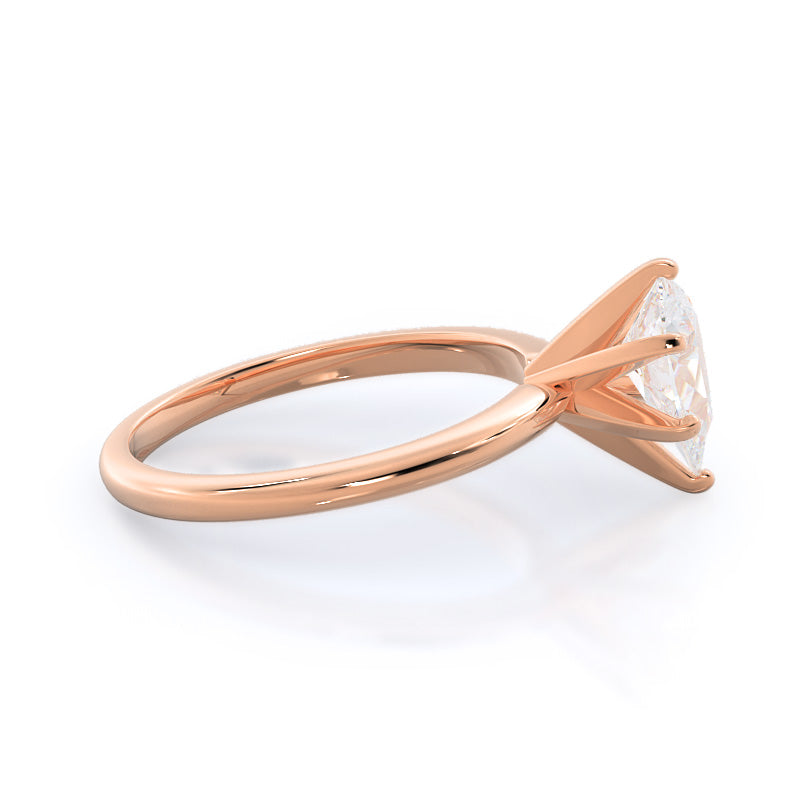 Classic Six Prong Solitaire Diamond Engagement Ring with Pear Cut Diamond in 14KT Rose Gold view 3
