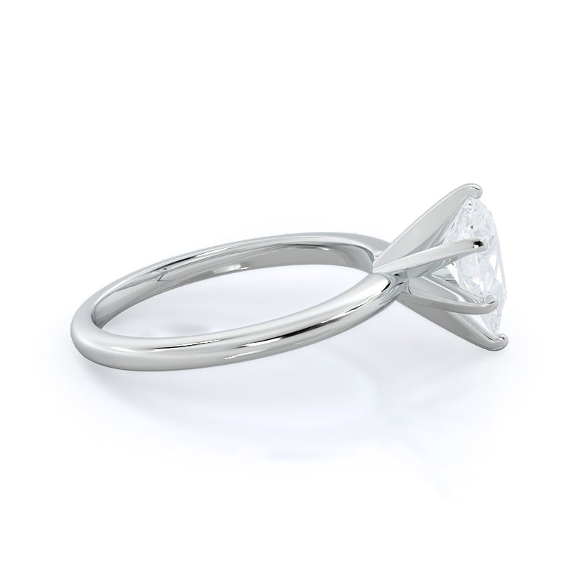 Classic Six Prong Solitaire Diamond Engagement Ring with Pear Cut Diamond in 14KT Platinum view 3
