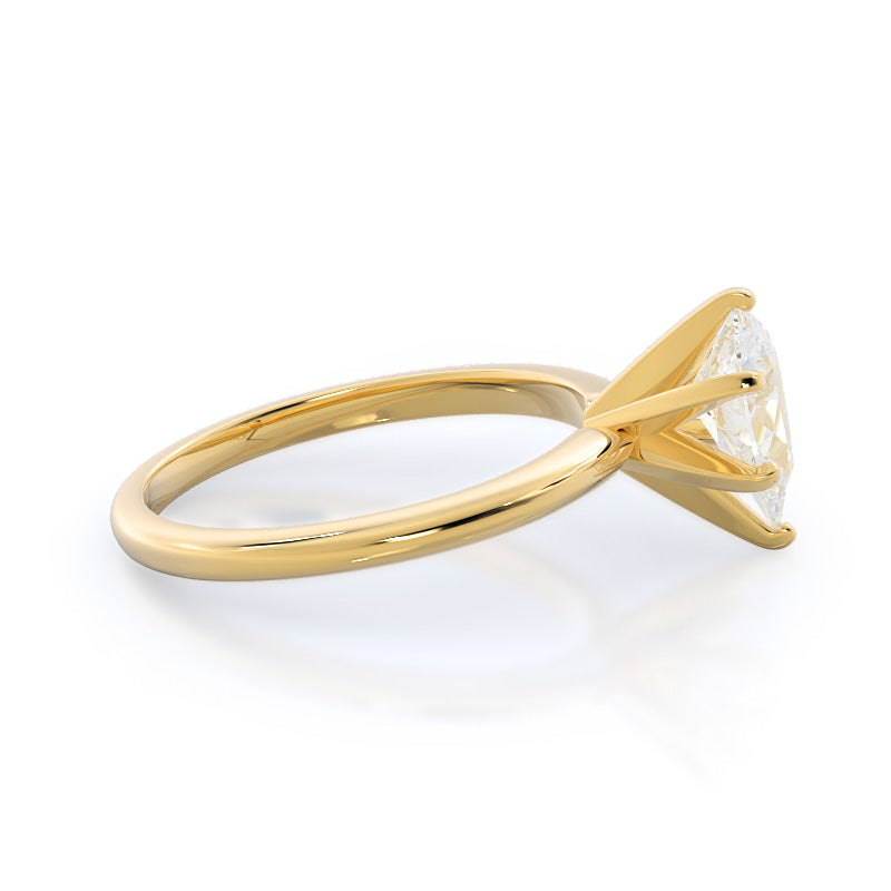 Classic Six Prong Solitaire Diamond Engagement Ring with Pear Cut Diamond in 14KT Yellow Gold view 3
