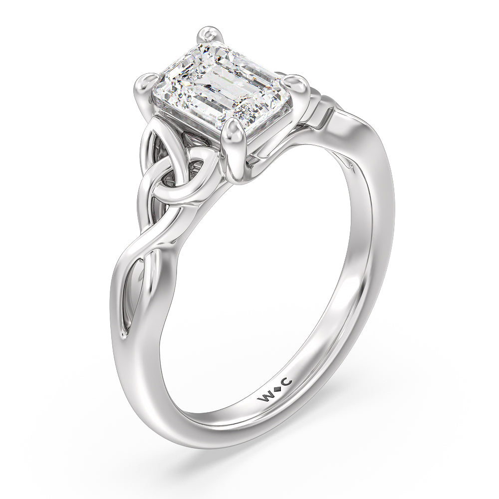 Vintage Celtic Entwined Trinity Knot 1/2 CTTW Round Cut Lab