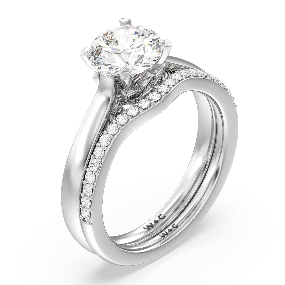 Hidden Accent Rings Petal Hidden Accent Scroll Engagement Ring – WithClarity India