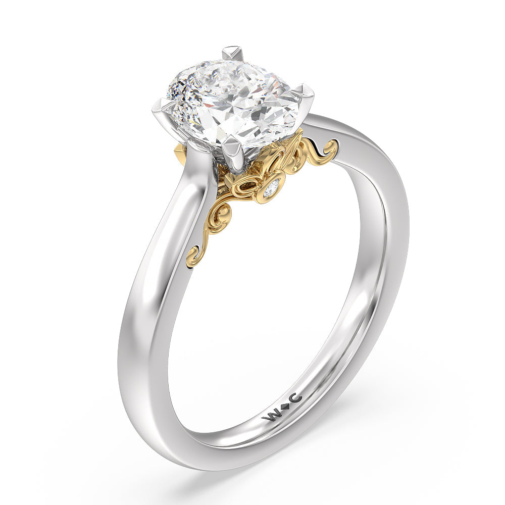 Hidden Accent Rings Petal Hidden Accent Scroll Engagement Ring – WithClarity India