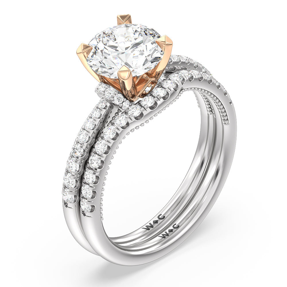 Hidden Accent Rings Pave Shoulder Hidden Accent Engagement Ring – WithClarity India
