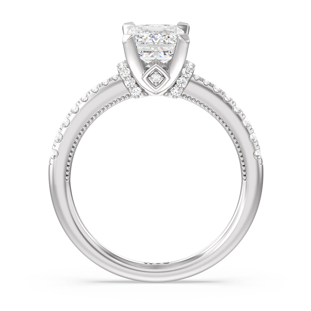 Hidden Accent Rings Pave Shoulder Hidden Accent Engagement Ring – WithClarity India