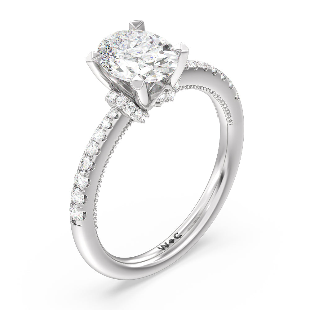 Hidden Accent Rings Pave Shoulder Hidden Accent Engagement Ring – WithClarity India
