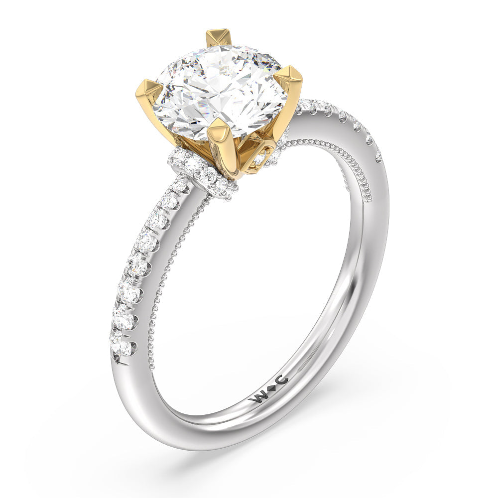 Hidden Accent Rings Pave Shoulder Hidden Accent Engagement Ring – WithClarity India