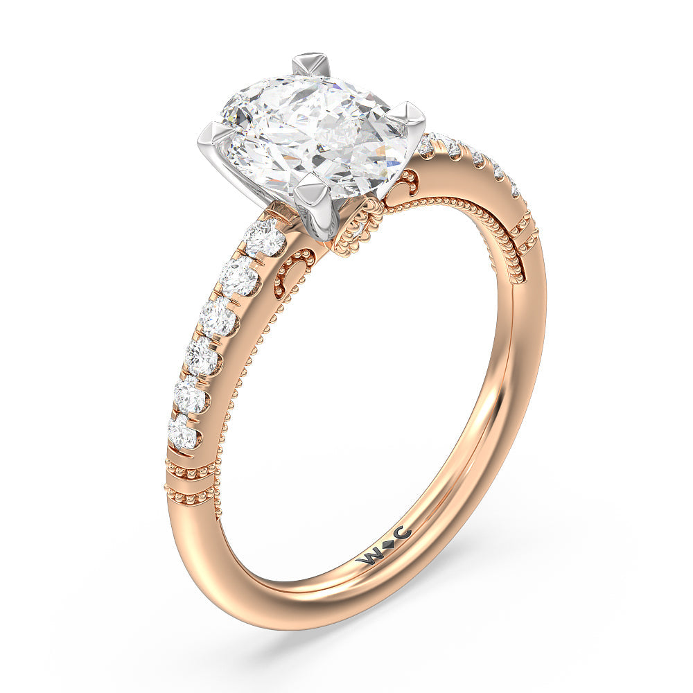 Hidden Accent Rings Milgrain Scroll Hidden Accent Engagement Ring – WithClarity India