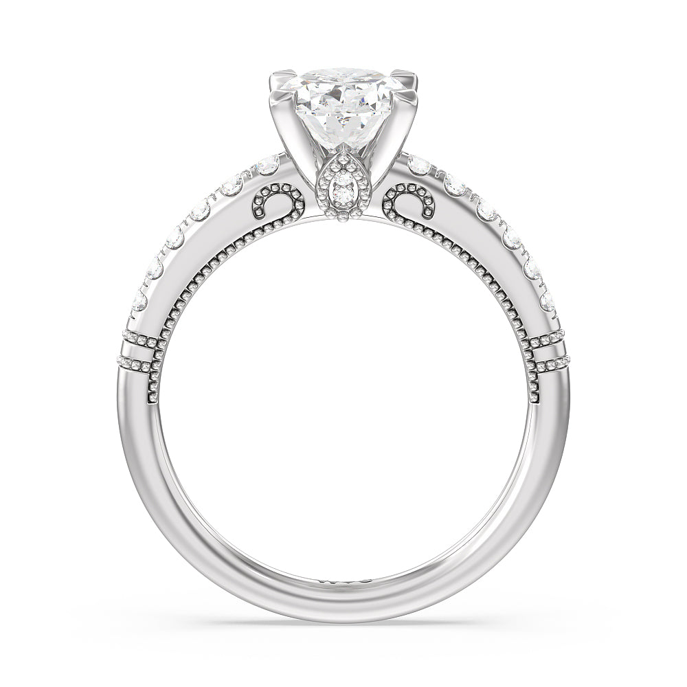 Hidden Accent Rings Milgrain Scroll Hidden Accent Engagement Ring – WithClarity India