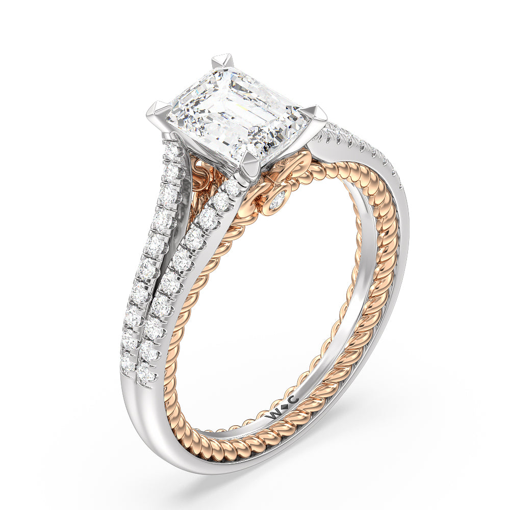 Hidden Accent Rings Split Shank Rope Hidden Accent Engagement Ring – WithClarity India
