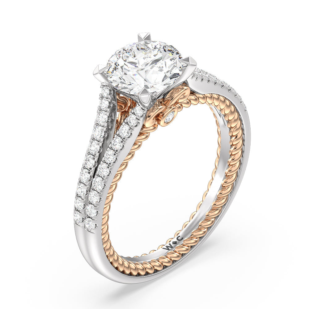 Hidden Accent Rings Split Shank Rope Hidden Accent Engagement Ring – WithClarity India