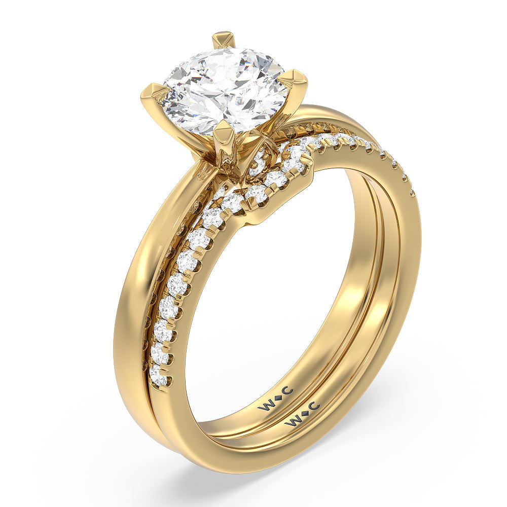 Hidden Accent Rings Adorned Hidden Accent 2 1/20 CTTW Round Cut Lab Grown Diamond ...