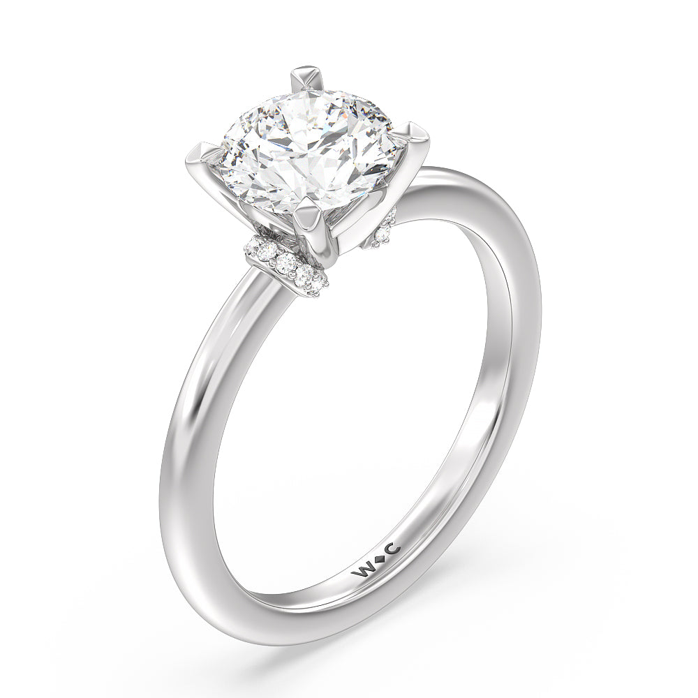 Diamond Collar Fine Line Engagement Ring
