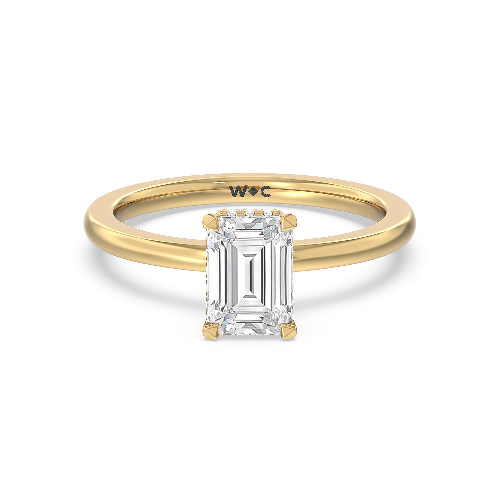 High Solitaire Rings Modern Fine Line High Hidden Halo Solitaire Ring – WithClarity India