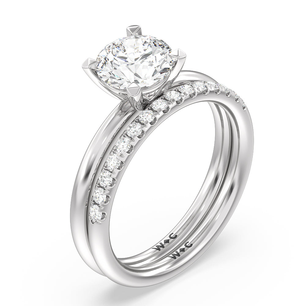 Cushion Cut Classic Four Prong Petite Comfort Fit Solitaire Engagement Ring with Lab Grown Diamond in 14KT Platinum view 4
