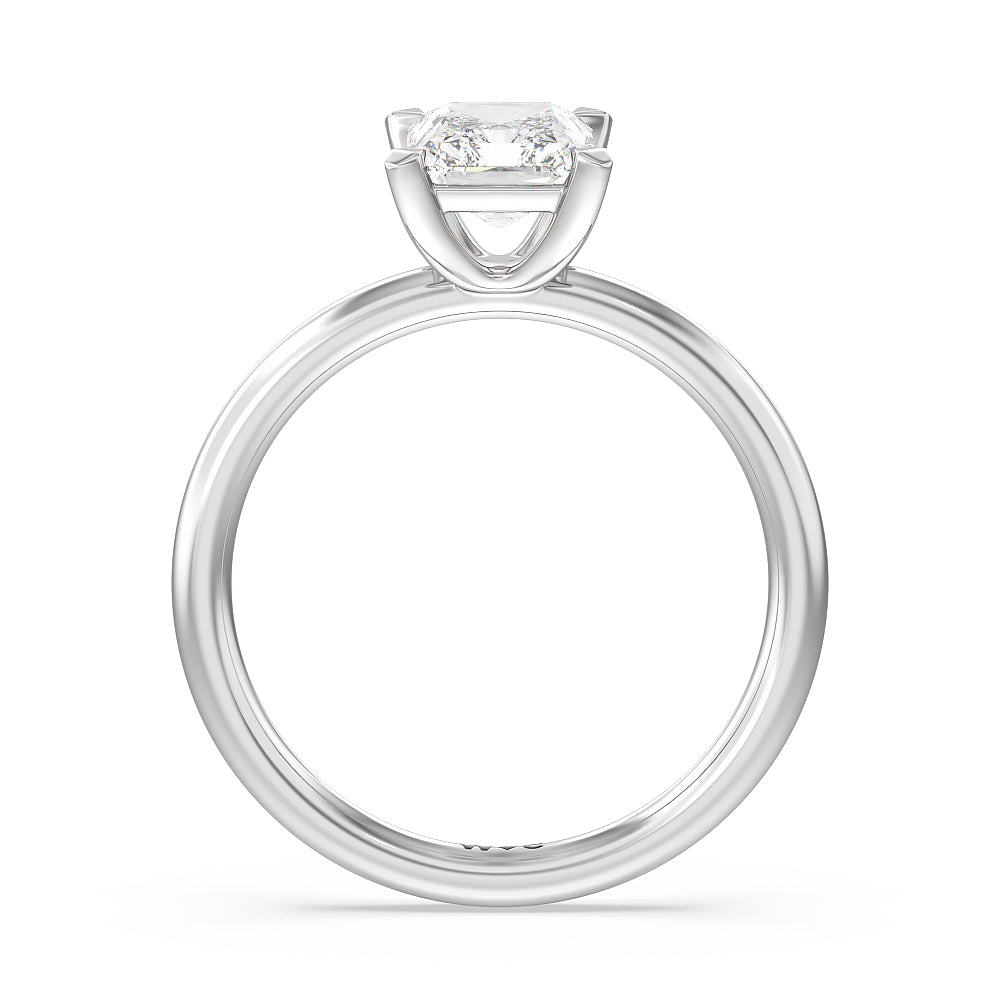 Radiant Cut Classic Four Prong Petite Comfort Fit Solitaire Engagement Ring with Lab Grown Diamond in 14KT Platinum view 2
