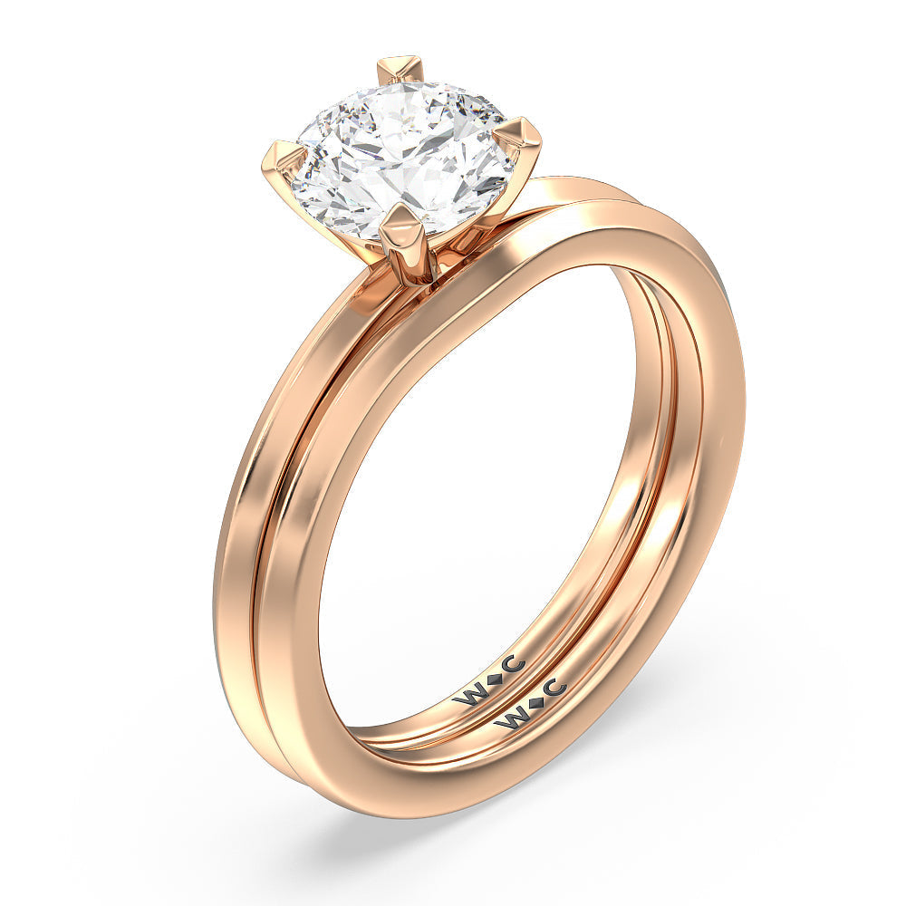 Cushion Cut Petite Knife Edge Solitaire Engagement Ring with Lab Grown Diamond in 14KT Rose Gold view 4
