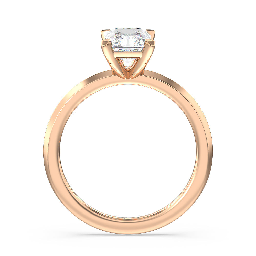 Radiant Cut Petite Knife Edge Solitaire Engagement Ring with Lab Grown Diamond in 14KT Rose Gold view 2
