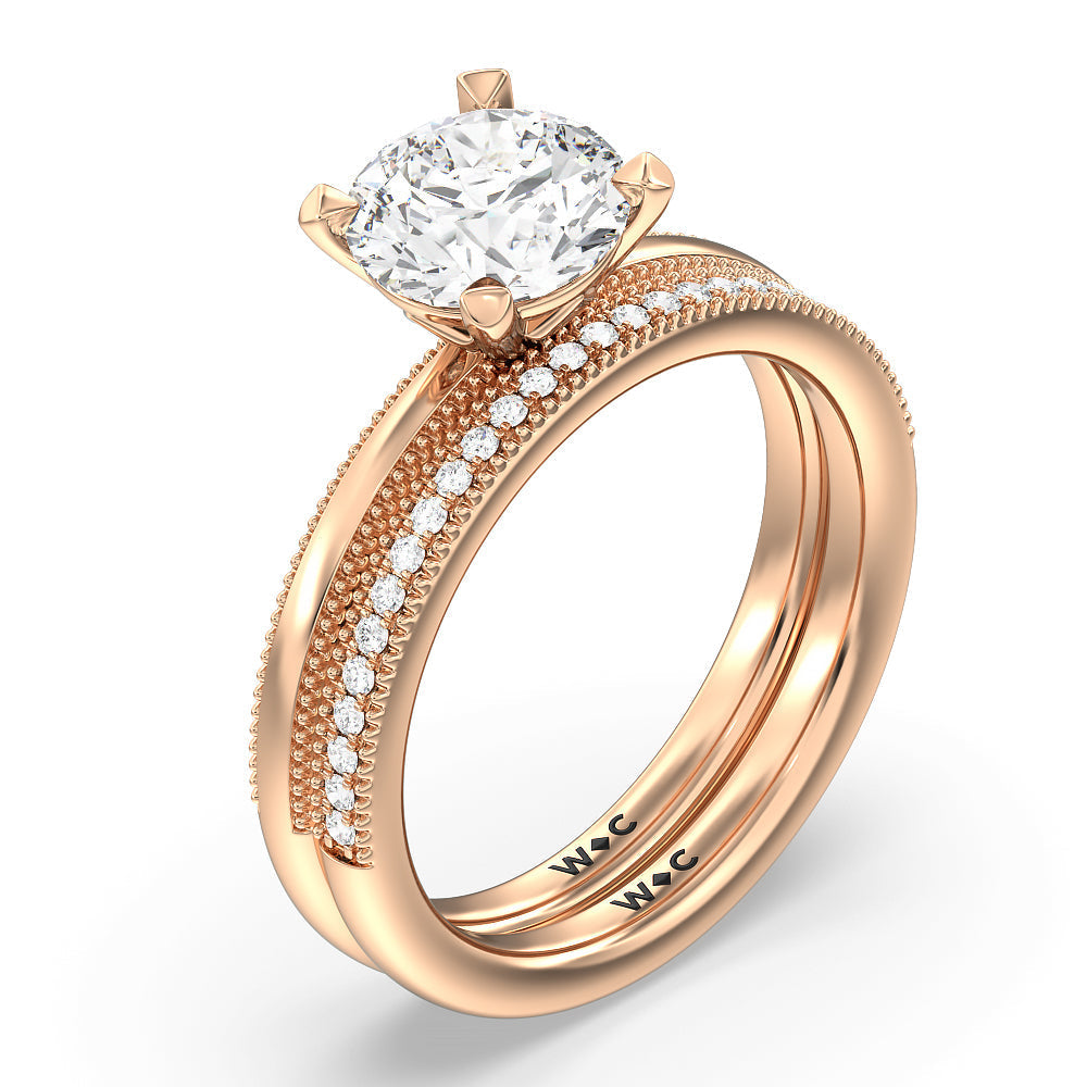 Kite Basket Four Prong Solitaire Engagement Ring with Oval Cut Diamond in 14KT Rose Gold view 4

