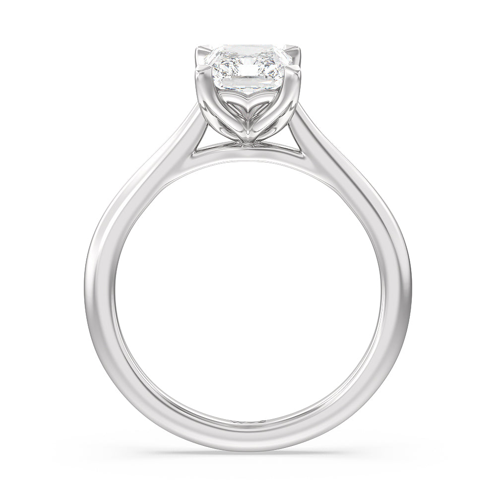 Radiant Cut Tulip Basket Cathedral Classic Solitaire Engagement Ring with Lab Grown Diamond in 14KT Platinum view 2
