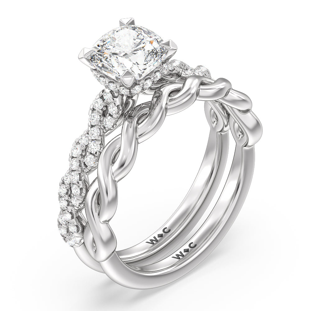 Hidden Accent Rings Twist Studded Hidden Accent Engagement Ring – WithClarity India
