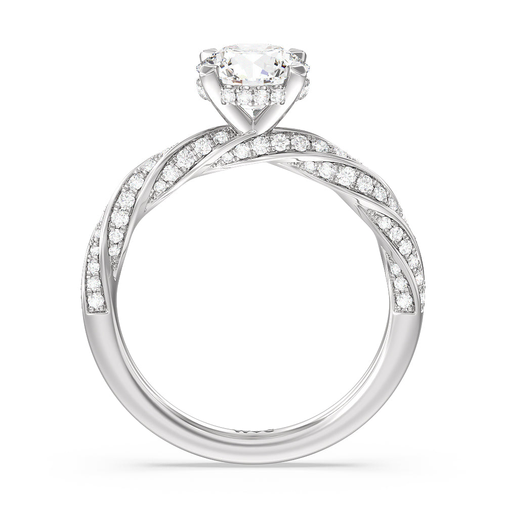 Twisted Rope Hidden Halo Engagement Ring