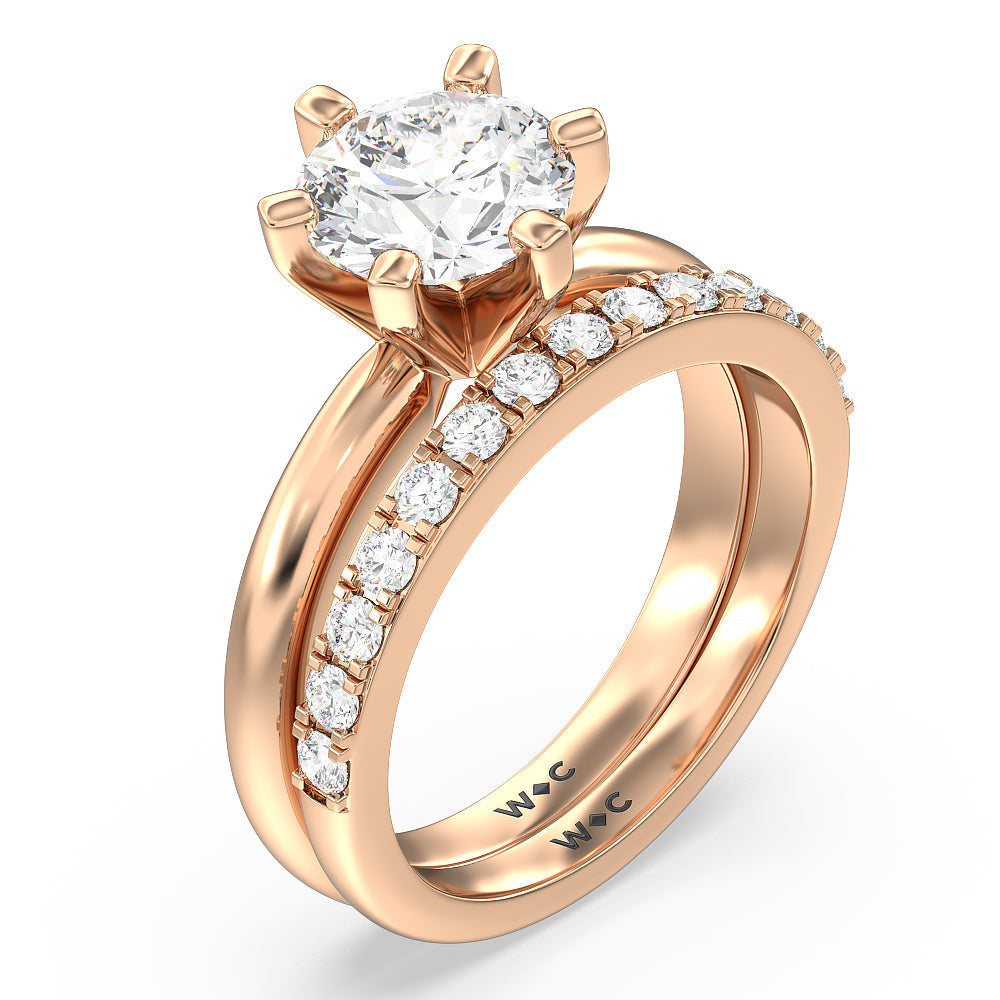 Marquise Cut Medi Classic Six Prong Solitaire Diamond Engagement Ring with Lab Grown Diamond in 14KT Rose Gold view 4
