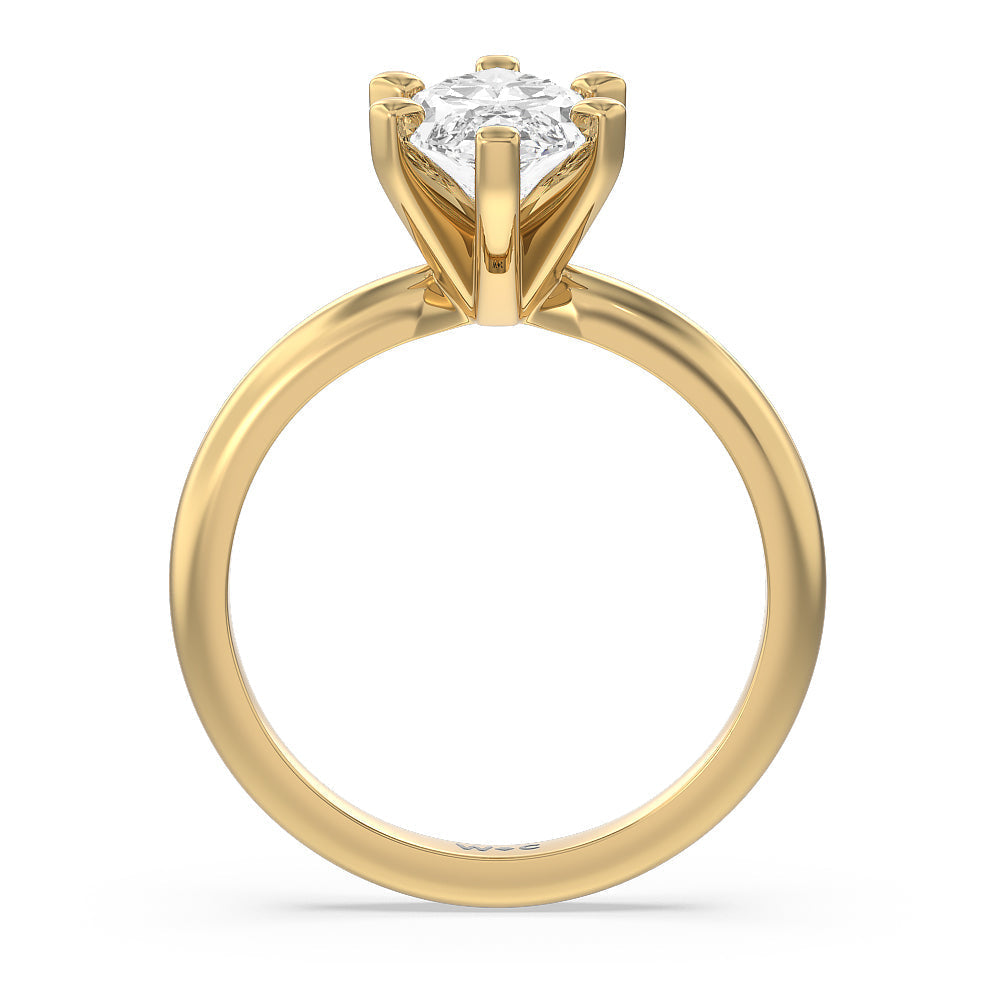Marquise Cut Medi Classic Six Prong Solitaire Diamond Engagement Ring with Lab Grown Diamond in 14KT Yellow Gold view 2
