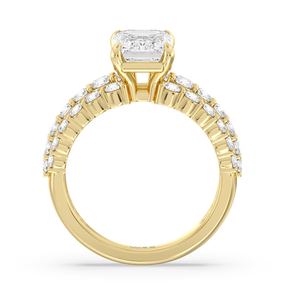 Emerald Cut The Park Avenue Ring with Lab Grown Diamond in 14KT Yellow Gold view 2
