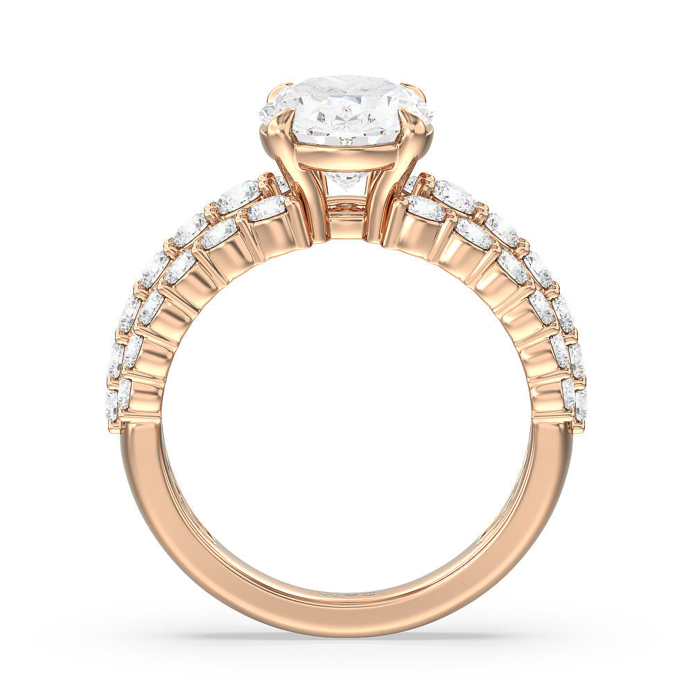 Oval Cut The Park Avenue Ring with Lab Grown Diamond in 14KT Rose Gold view 2
