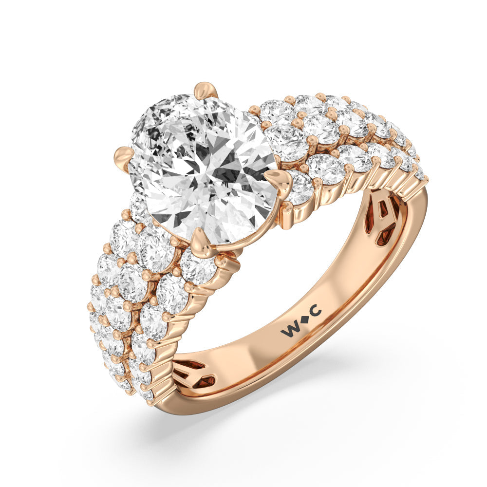 Oval Cut The Park Avenue Ring with Lab Grown Diamond in 14KT Rose Gold view 3
