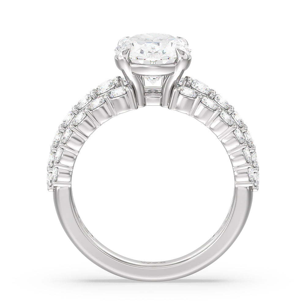 Oval Cut The Park Avenue Ring with Lab Grown Diamond in 14KT Platinum view 2
