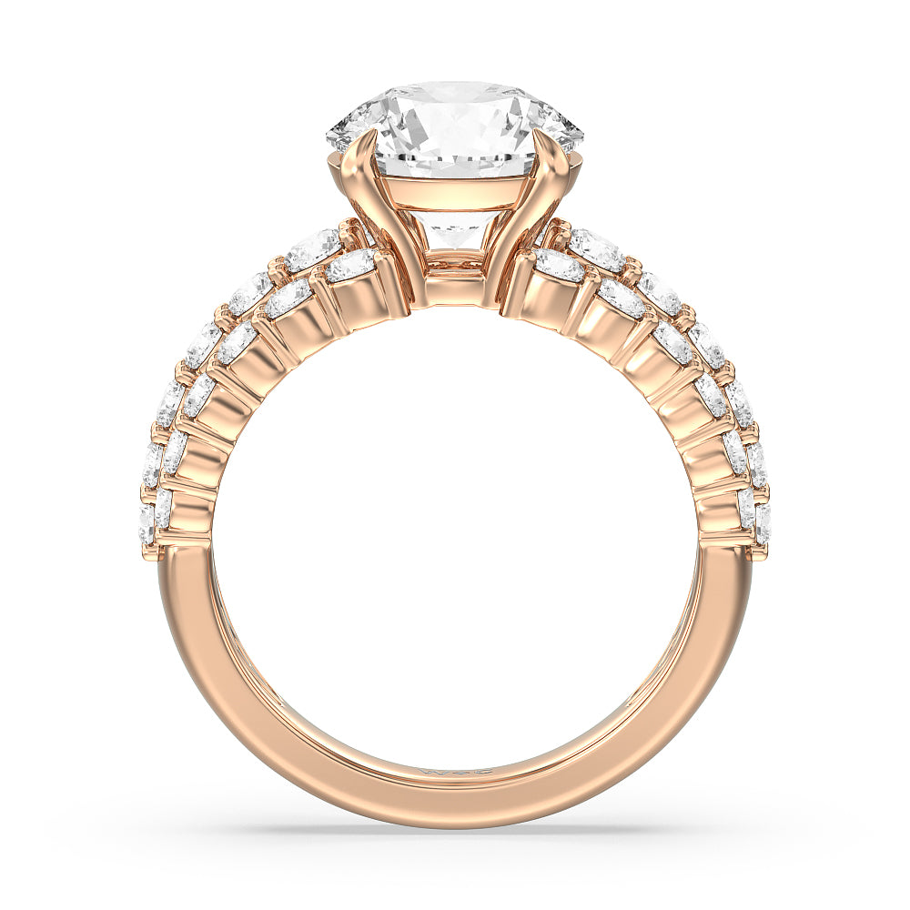 Round Cut The Park Avenue Ring with Lab Grown Diamond in 14KT Rose Gold view 2
