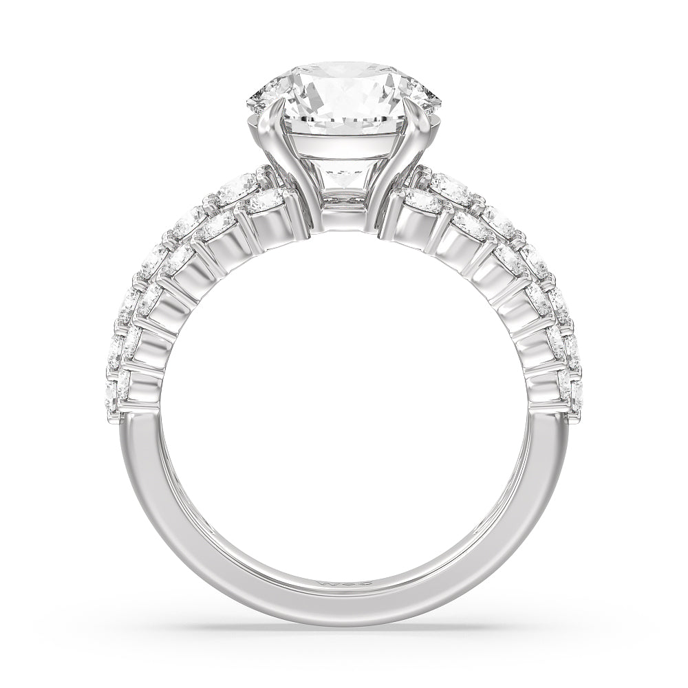 Round Cut The Park Avenue Ring with Lab Grown Diamond in 14KT Platinum view 2
