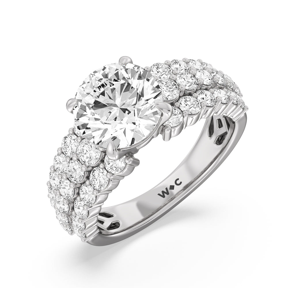 Round Cut The Park Avenue Ring with Lab Grown Diamond in 14KT Platinum view 3

