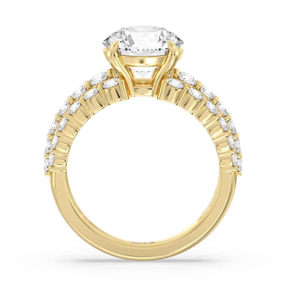 Round Cut The Park Avenue Ring with Lab Grown Diamond in 14KT Yellow Gold view 2
