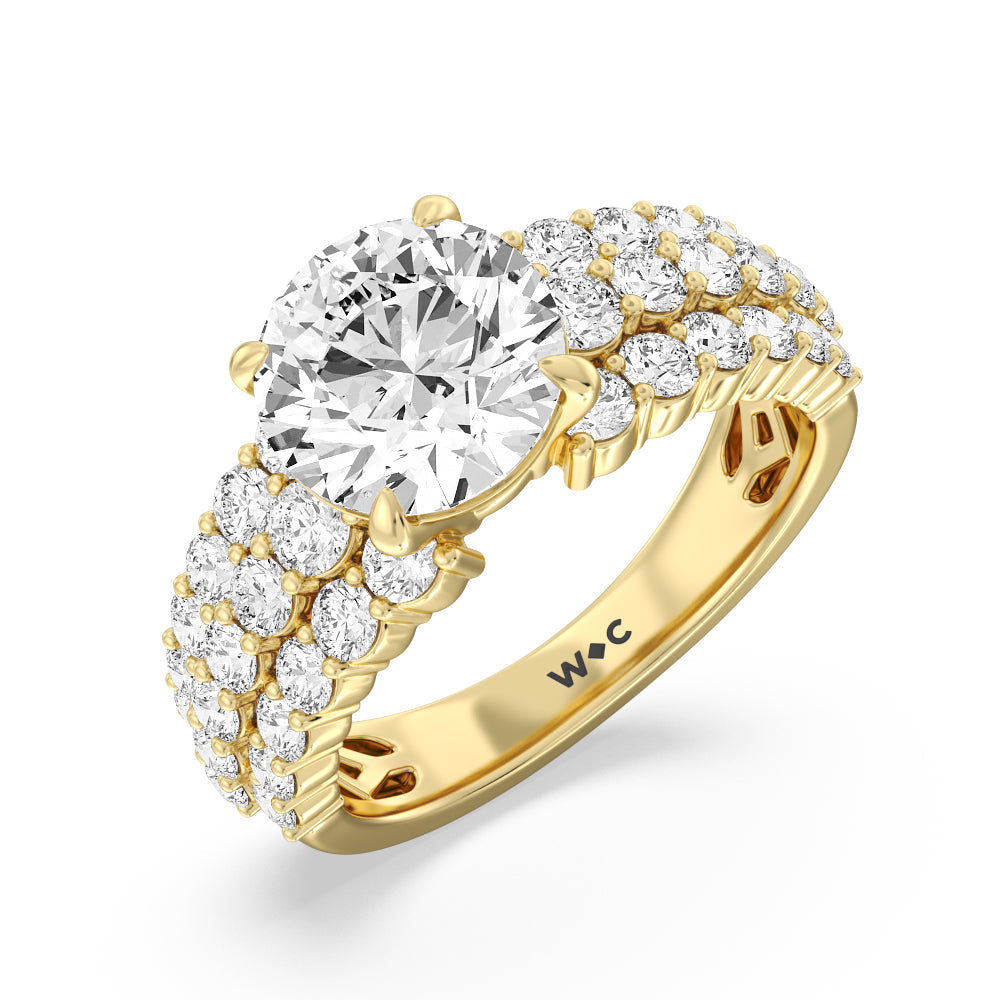 Round Cut The Park Avenue Ring with Lab Grown Diamond in 14KT Yellow Gold view 3
