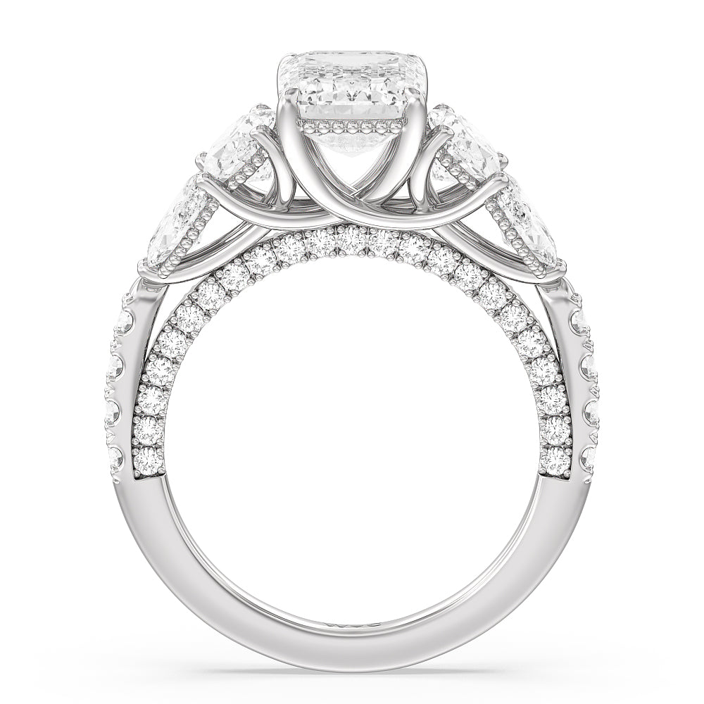Emerald Cut The Eldridge Ring with Lab Grown Diamond in 14KT Platinum view 2
