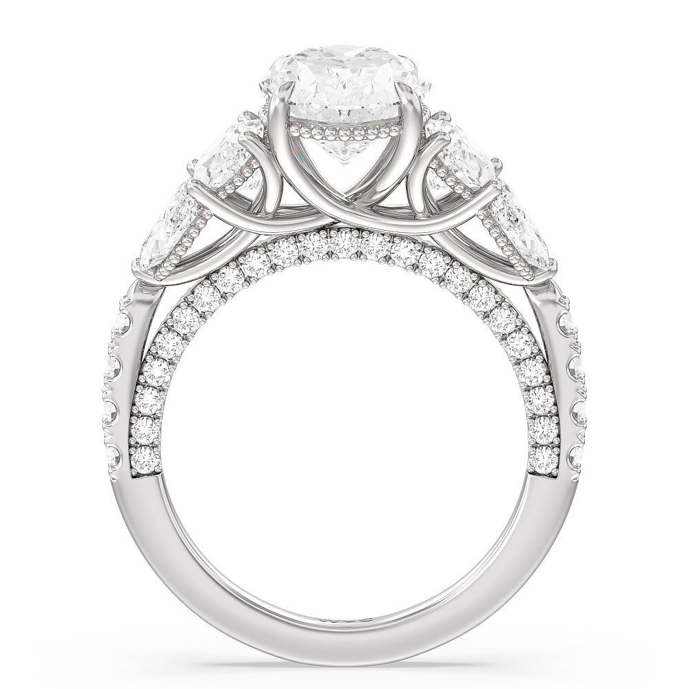 Oval Cut The Eldridge Ring with Lab Grown Diamond in 14KT Platinum view 2
