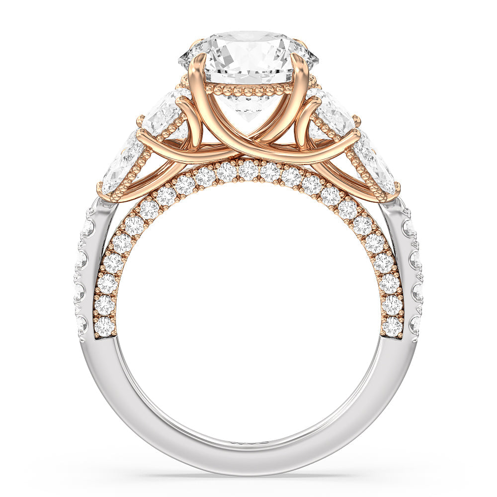 Round Cut The Eldridge Ring with Lab Grown Diamond in 14KT White & Rose Gold view 2
