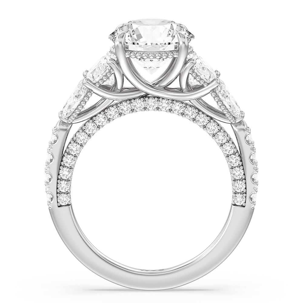 Round Cut The Eldridge Ring with Lab Grown Diamond in 14KT Platinum view 2
