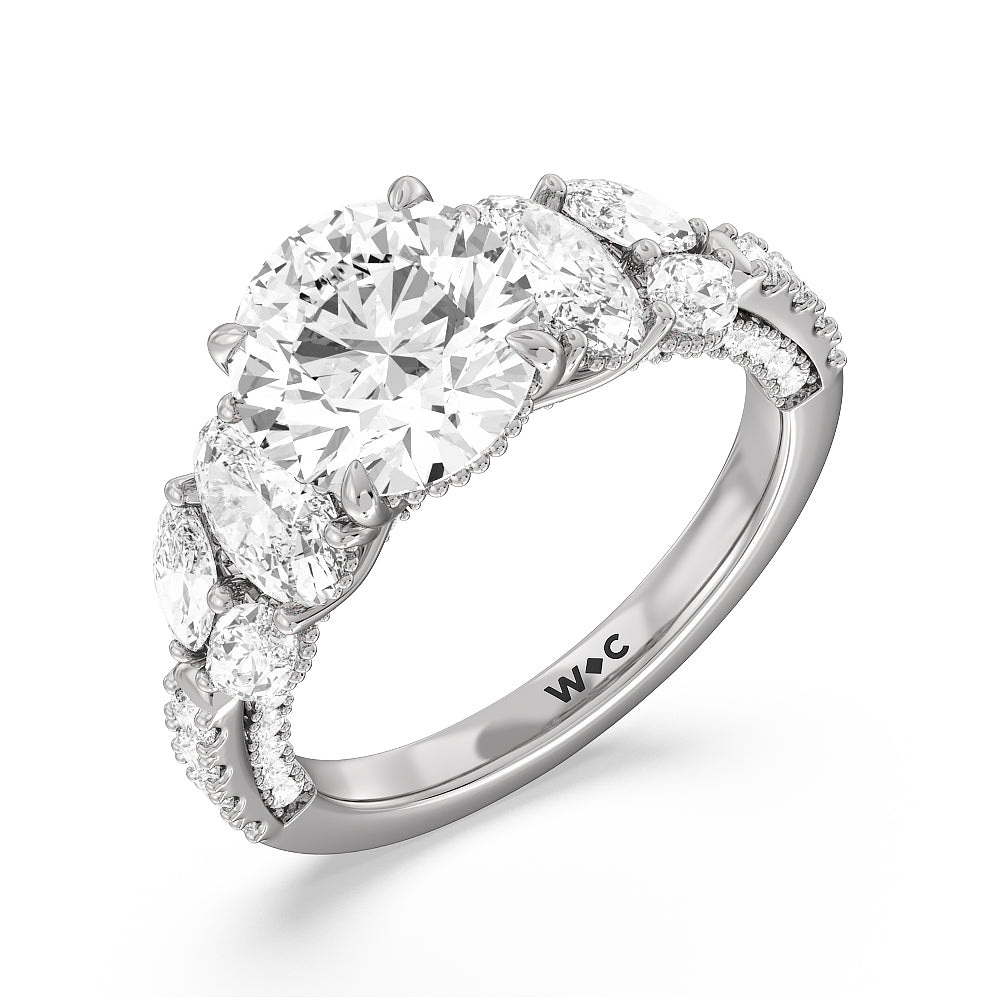Round Cut The Eldridge Ring with Lab Grown Diamond in 14KT Platinum view 3
