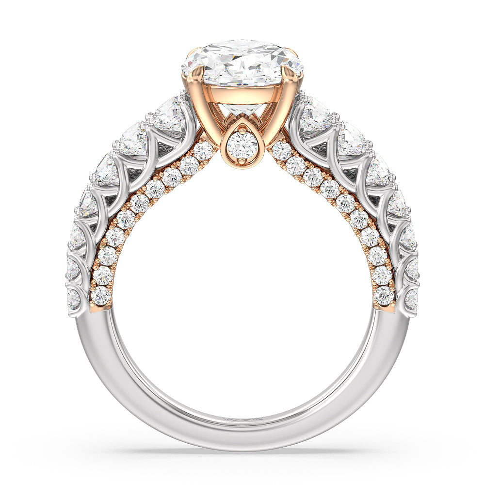 Oval Cut The Astor Ring with Lab Grown Diamond in 14KT White & Rose Gold view 2
