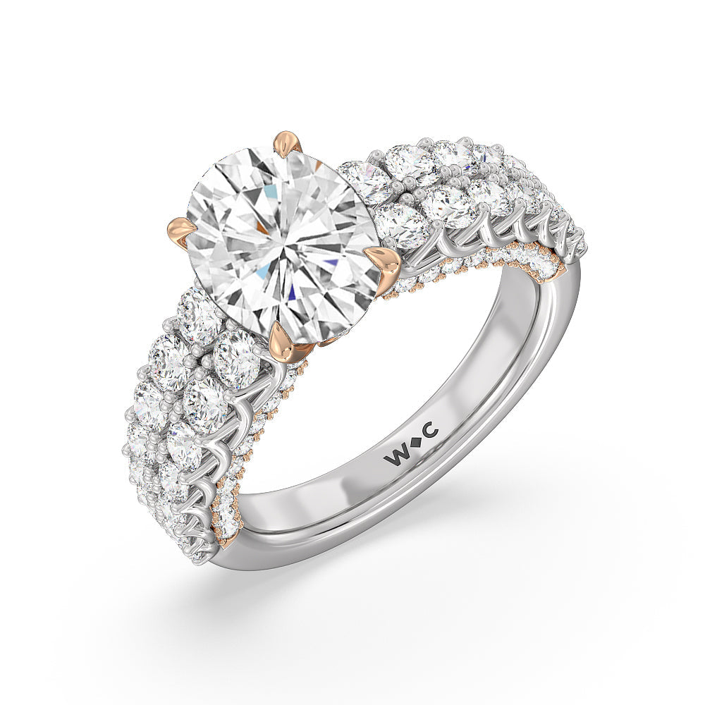 Oval Cut The Astor Ring with Lab Grown Diamond in 14KT White & Rose Gold view 3
