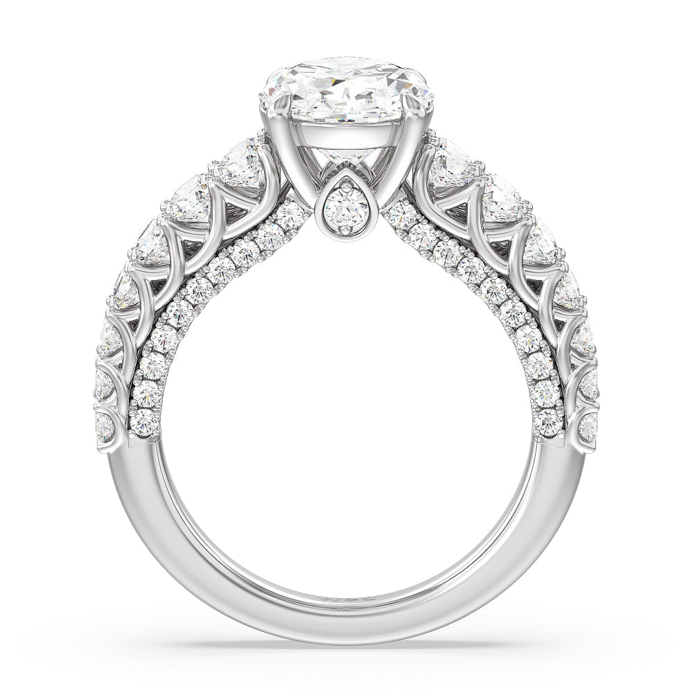 Oval Cut The Astor Ring with Lab Grown Diamond in 14KT Platinum view 2
