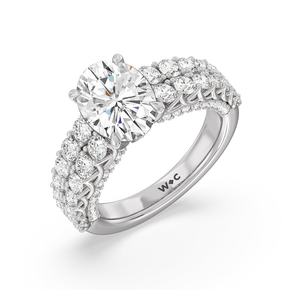 Oval Cut The Astor Ring with Lab Grown Diamond in 14KT Platinum view 3
