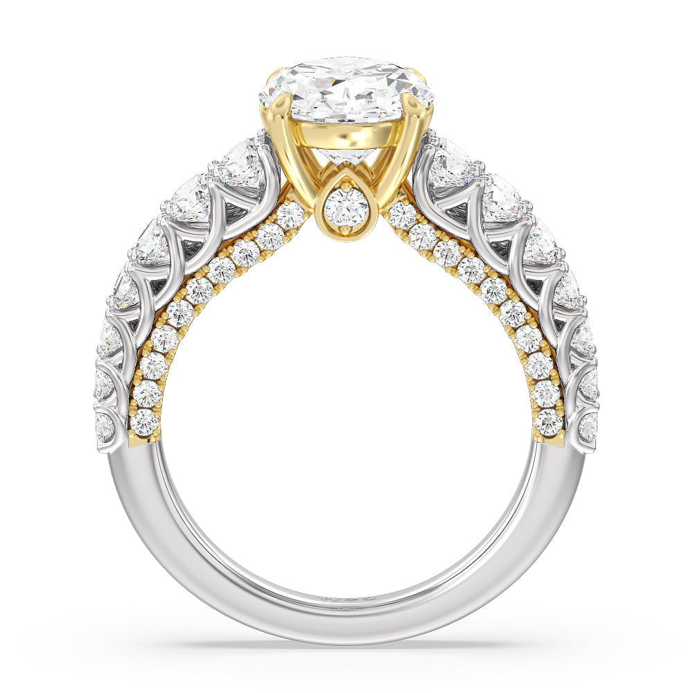 Oval Cut The Astor Ring with Lab Grown Diamond in 14KT White & Yellow Gold view 2
