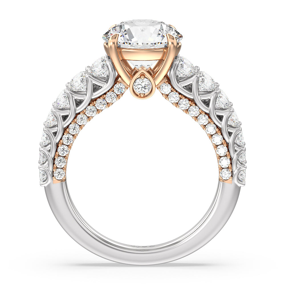 Round Cut The Astor Ring with Lab Grown Diamond in 14KT White & Rose Gold view 2
