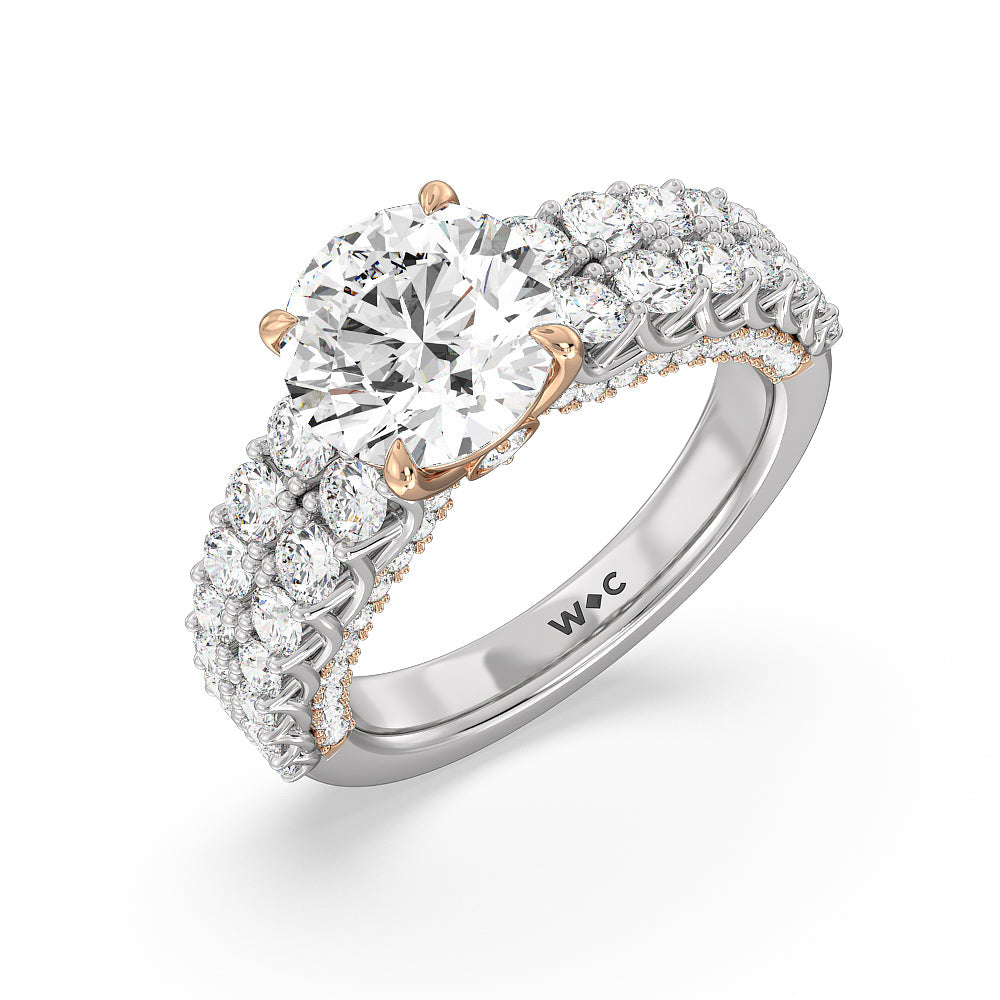 Round Cut The Astor Ring with Lab Grown Diamond in 14KT White & Rose Gold view 3
