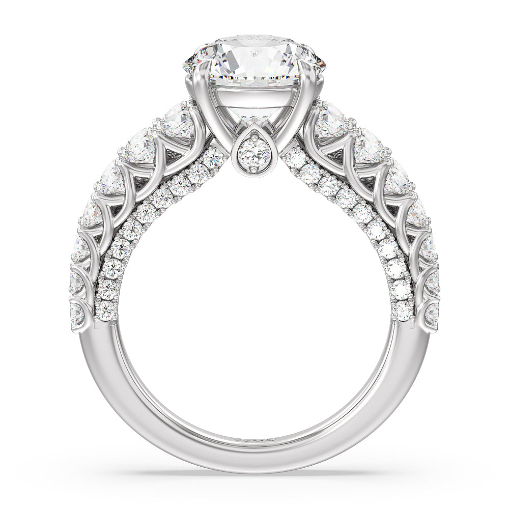 Round Cut The Astor Ring with Lab Grown Diamond in 14KT Platinum view 2
