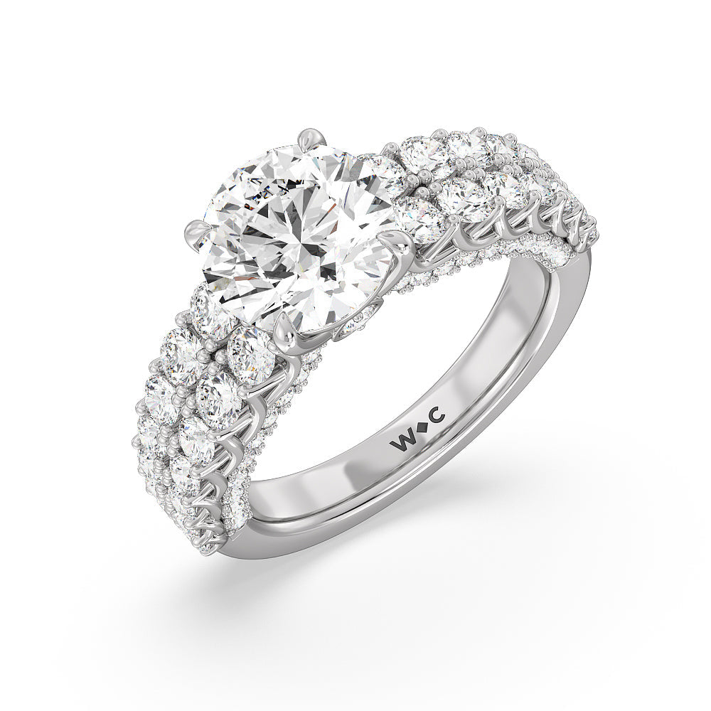 Round Cut The Astor Ring with Lab Grown Diamond in 14KT Platinum view 3
